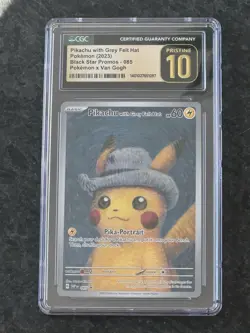 Pikachu with Grey Felt Hat 085 CGC Pristine 10 Van Gogh Promo Pokemon Card - Image 1