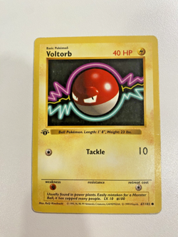 Voltorb 67/102 1st Edition Shadowless Base Set Regular - MP Pokemon Card - Image 1