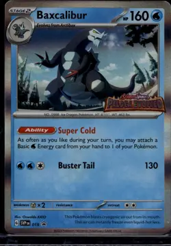 Pokemon TCG Baxcalibur 019 Scarlet & Violet Prerelease Staff Promo NM - Image 1