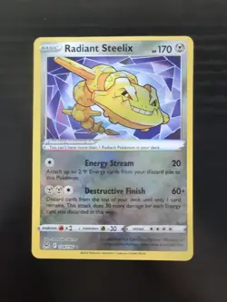 2022 Pokemon Radiant Steelix 124/196 Swsh11: Lost Origin Holo - Image 1