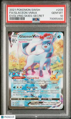 Glaceon VMAX Evolving Skies Secret PSA 10 209/203 2021 Pokemon SWSH - Image 1