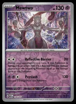 Mewtwo 150/165 Rare 151 Pokemon Reverse Holo Near Mint - Image 1