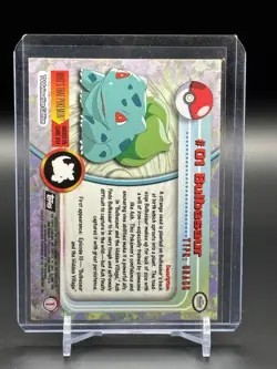 Bulbasaur #01 1999 Topps Series 1 Holo Foil Pokemon Card Black Label - Image 2