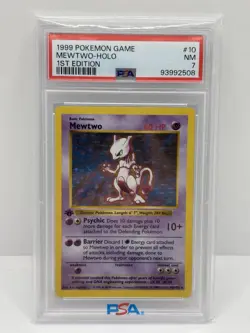 1999 POKEMON BASE SET 1ST EDITION #10 MEWTWO-HOLO PSA 7 - Image 3