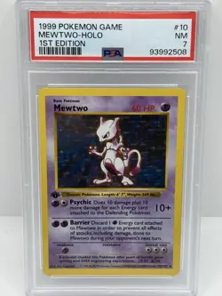 1999 POKEMON BASE SET 1ST EDITION #10 MEWTWO-HOLO PSA 7 - Image 4