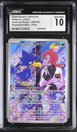 Team Rocket's Murkrow *CGC 10* Illustration Rare *Destined Rivals* #198 *Pokemon - Image 1