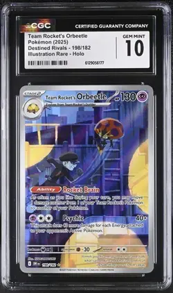 Team Rocket's Orbeetle *CGC 10* Illustration Rare *Destined Rivals* #198*Pokemon - Image 1
