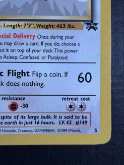 Pokemon TCG Dragonite The First Movie Promo 149 Promo 90 HP 1999 Wizards RARE - Image 5