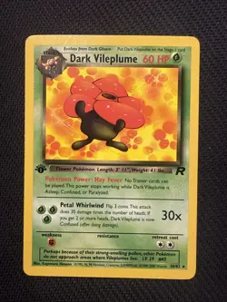Dark Vileplume 30/82 Team Rocket 1st Edition Pokemon LP - Image 1