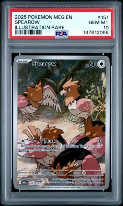 POKEMON MEG EN-MEGA EVOLUTION #151 SPEAROW ILLUSTRATION RARE IR PSA 10 - Image 3