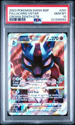 2023 POKEMON BLACK STAR PROMO SWSH 291 FA/LUCARIO VSTAR CROWN ZENITH PSA 10 - Image 1