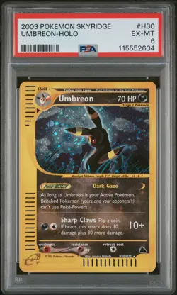 2003 POKEMON SKYRIDGE #H30 UMBREON-HOLO PSA 6 - Image 1