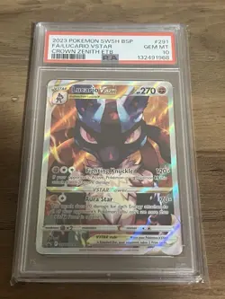 Pokemon TCG Lucario VSTAR SWSH291 PSA 10 Crown Zenith Black Star Promo Card - Image 1