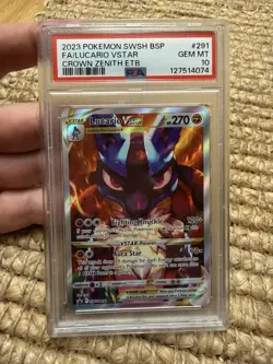 Pokemon TCG Lucario VSTAR SWSH291 Promo Crown Zenith PSA 10 - Image 1