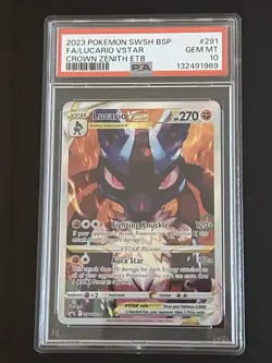 Pokemon TCG Crown Zenith Promo Lucario VSTAR SWSH291 PSA 10 Gem Mint - Image 2