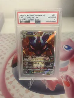 Pokemon TCG Lucario VSTAR SWSH291 PSA 10 Crown Zenith Black Star Promo Card - Image 1