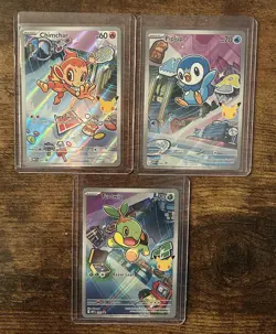 Pokemon First Partner Ascended Illustration Sinnoh Set Chimchar Turtwig Piplup - Image 1