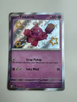 Pokemon TCG Tinkatink 165/091 SV: Paldean Fates Baby Shiny Holo Rare NM - Image 1