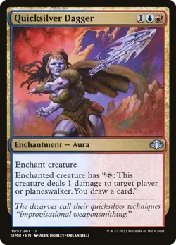NM Foil Quicksilver Dagger, MTG, Dominaria Remastered, Magic the Gathering, 195 - Image 1