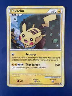 Pokemon TCG 2010 Heart Gold Soul Silver Pikachu HGSS03 Black Star Promo Holo LP - Image 1