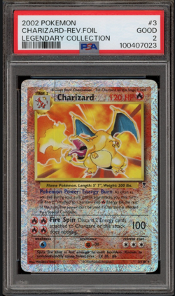Pokemon Charizard Legendary Coll. Reverse Holo Rare PSA 2 - Image 1