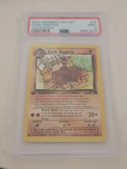 PSA 9 1st Ed. 2000 WOTC Pokemon TCG: Team Rocket Dark Dugtrio Non-Holo #23/82 - Image 1