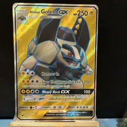 Pokemon Alolan Golem GX Full Art Holo Ultra Rare 102/111 SM-Crimson NM - Image 1