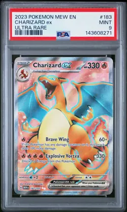 2023 POKEMON MEW EN-151 ULTRA RARE #183 CHARIZARD EX PSA 9 - Image 1