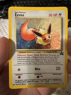 1999 Pokemon Eevee #11 Black Star Promo WOTC Holo Rare LP+/NM- - Image 3