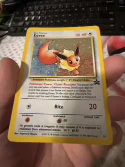 1999 Pokemon Eevee #11 Black Star Promo WOTC Holo Rare LP+/NM- - Image 4