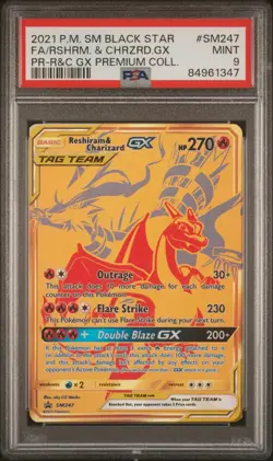 Pokemon TCG Reshiram & Charizard SM247 Black Star Promo PSA 9 🔥🔥🔥💎💎💎 - Image 1