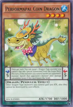 Performapal Coin Dragon - MACR-EN005 - Rare - Unlimited Edition - Heavily Played - Image 1