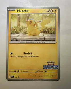 Pokemon Tcg Pikachu Illustration Contest 2024 SV Black Star Promo 214 English Nm - Image 1