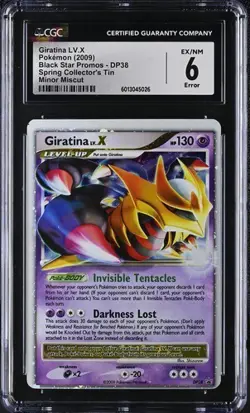 CGC 6 ERROR Giratina LV.X 2009 Black Star Promos DP38 Holo Pokemon Card MISCUT - Image 1