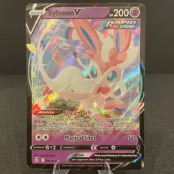 Sylveon V 074/203 SWSH07: Evolving Skies Ultra Rare Holo Pokemon TCG Card - Image 1