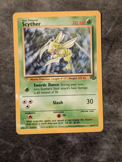 Scyther 26/64 Jungle Unlimited NonHolo Rare WotC 1999 Vintage LP Wizards Pokemon - Image 1