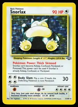 Snorlax 11/64 Holo Rare Jungle Pokemon Card - Image 1