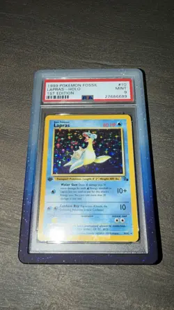 1999 Pokemon TCG 1st Edition Fossil LAPRAS Holo Foil Card PSA 9 #10/62 - Image 1