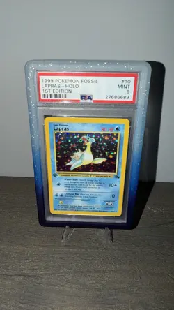 1999 Pokemon TCG 1st Edition Fossil LAPRAS Holo Foil Card PSA 9 #10/62 - Image 3