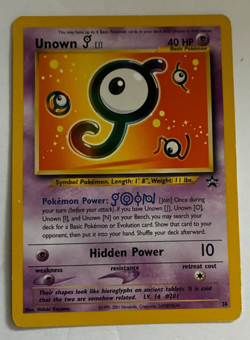 Unown J 38 Black Star Promo Rare Pokemon Card Unknown 2001 Vintage - Image 1