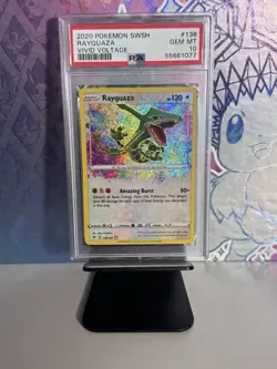 Pokemon TCG SWSH Rayquaza Card 138/185 Vivid Voltage PSA GEM MT 10 - Image 1
