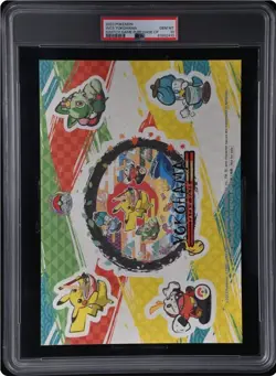 PSA10 2023 Pokemon Japanese Purchase Promo Jumbo Sticker Wcs Yokohama Pikachu 0 - Image 1