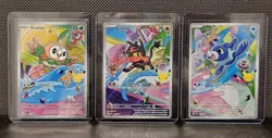 Pokemon First Partner Gen 7 Illustration Collection Rowlet Litten Popplio - Image 1