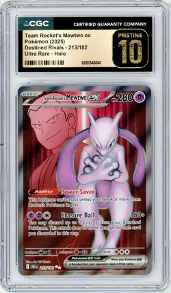 Pokemon Team Rocket's Mewtwo EX #213 Destined Rivals CGC Pristine 10 - Image 1
