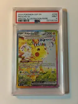 2024 Pokemon Surging Sparks Pikachu EX Special Illustration Rare 238/191 PSA 9 - Image 1