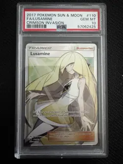 Pokemon 2017 Lusamine 110/111 Full Art Crimson Invasion GEM MINT PSA 10 - Image 1