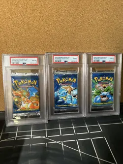 Pokemon 1999 Base Set Art Set Booster Packs Unlimited Sequential Cert PSA 8 NM - Image 1