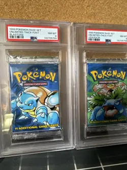 Pokemon 1999 Base Set Art Set Booster Packs Unlimited Sequential Cert PSA 8 NM - Image 3