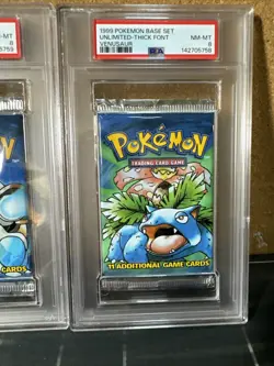 Pokemon 1999 Base Set Art Set Booster Packs Unlimited Sequential Cert PSA 8 NM - Image 4