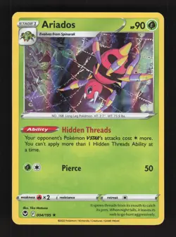 2022 Pokemon Ariados 004/195 Silver Tempest Holo Rare - Image 1